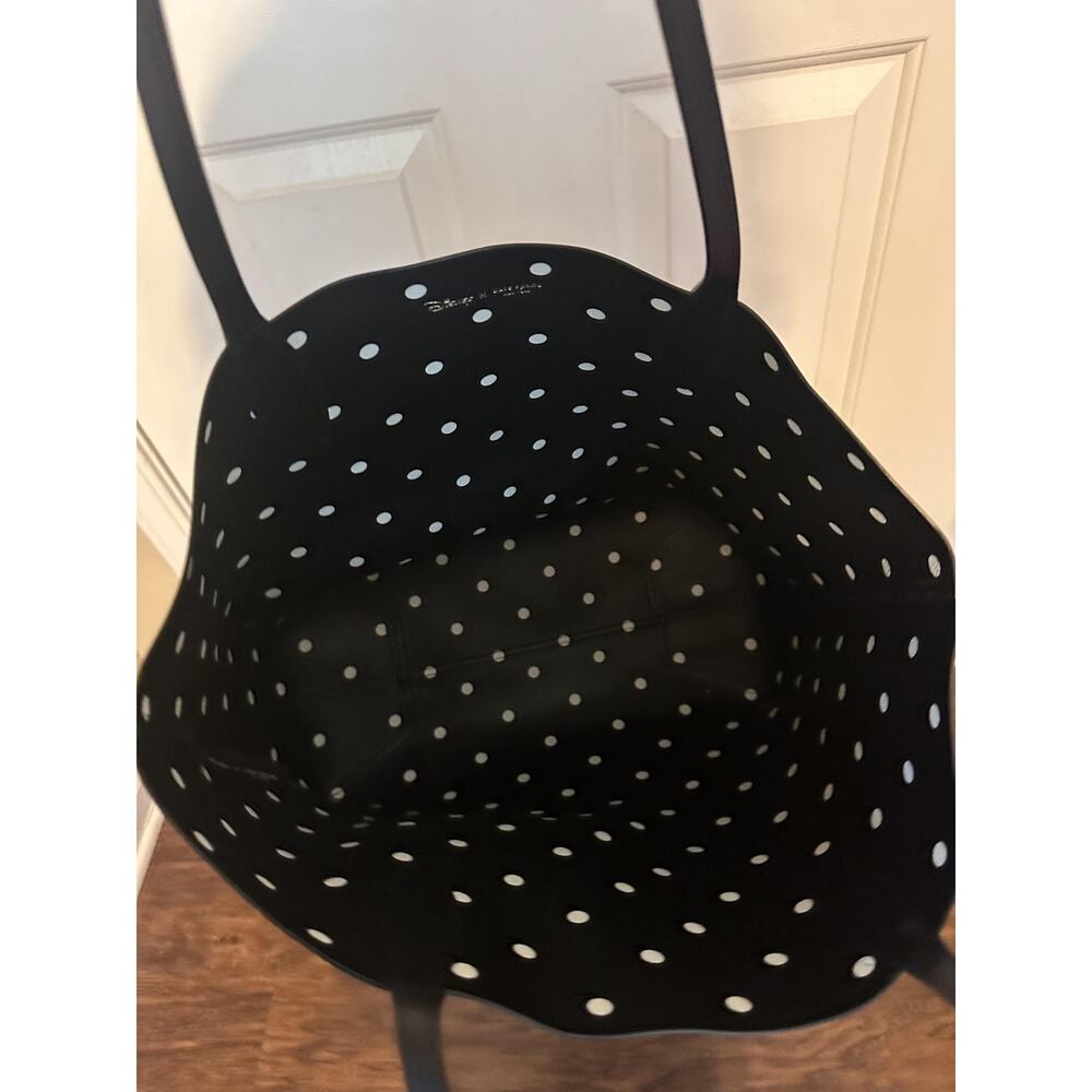 Kate Spade Tote Bag Womens Large White Leather Minnie Mouse Disney Polka Dot - Picture 7 of 13